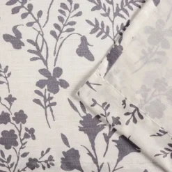 Curtains & Drapes-Kirkland's Home Gray Floral 2-Pc. Curtain Panel Set, 96 In. Gray/White