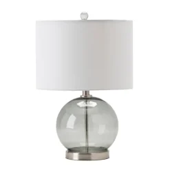 Table Lamps-Kirkland's Home Gray Glass Globe Table Lamp White