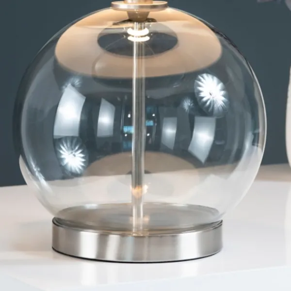 Table Lamps-Kirkland's Home Gray Glass Globe Table Lamp White