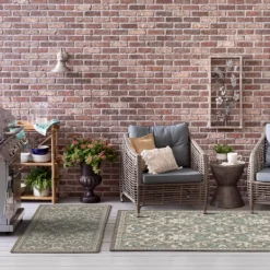Outdoor Rugs-Kirkland's Home Gray Global Ikat Indoor/Outdoor Area Rug, 5X7 Blue/Gray