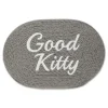 Kitchen & Floor Mats-Kirkland's Home Gray Good Kitty Pet Bowl Mat Gray/White