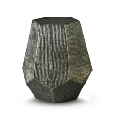 Accent & End Tables-Kirkland's Home Gray Hand-Stamped Iron Hexagon Accent Table