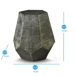 Accent & End Tables-Kirkland's Home Gray Hand-Stamped Iron Hexagon Accent Table