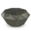 Coffee Tables-Kirkland's Home Gray Hand-Stamped Iron Octagonal Coffee Table