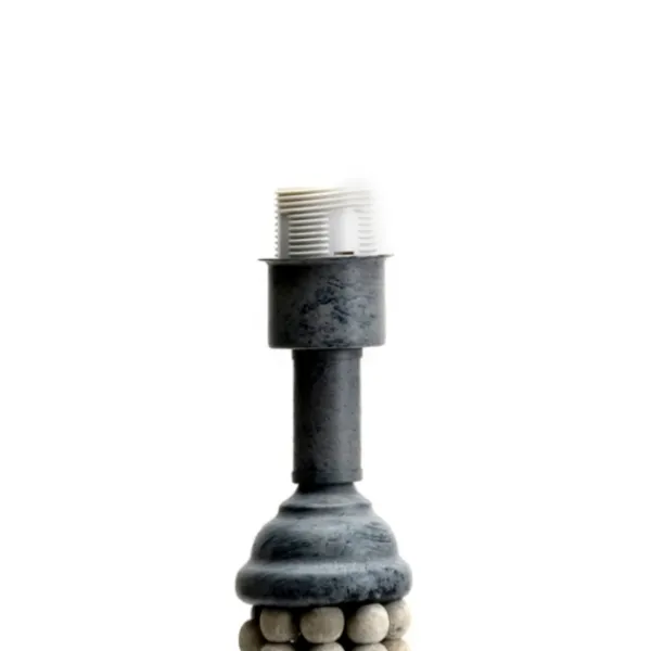 Table Lamps-Kirkland's Home Gray Iron And Rattan Beaded Table Lamp White