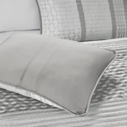 Bedspreads & Coverlets-Kirkland's Home Gray Jacquard Motif 4-Pc. Queen Coverlet Set Gray/White