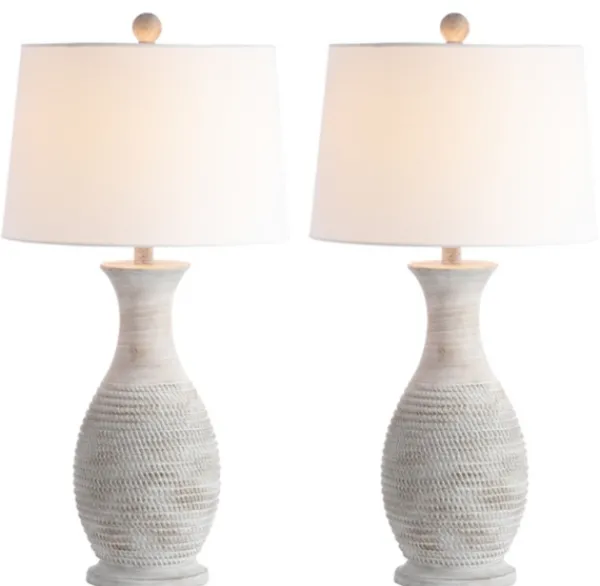 Table Lamps-Kirkland's Home Gray Jug Base Table Lamps, Set Of 2 White