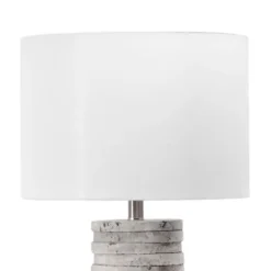 Table Lamps-Kirkland's Home Gray Layered Cylinder Table Lamp White