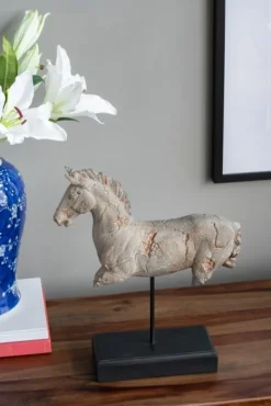 Statues & Figurines-Kirkland's Home Gray Legless Horse Statue Gray/Black