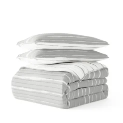 Quilts-Kirkland's Home Gray Linear Reversible 2-Pc. Twin Quilt Set Gray/White