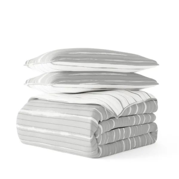 Quilts-Kirkland's Home Gray Linear Reversible 2-Pc. Twin Quilt Set Gray/White