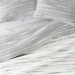 Quilts-Kirkland's Home Gray Linear Reversible 2-Pc. Twin Quilt Set Gray/White