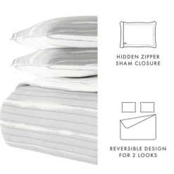Quilts-Kirkland's Home Gray Linear Reversible 2-Pc. Twin Quilt Set Gray/White
