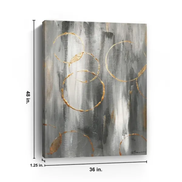 Canvas Art-Kirkland's Home Gray Matter Abstract Canvas Art Print Gray/White/Orange