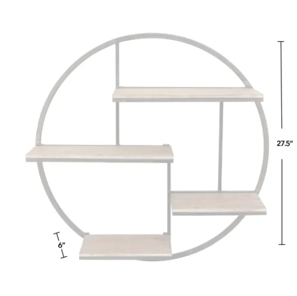 Shelves-Kirkland's Home Gray Metal 4-Tier Circular Wall Shelf
