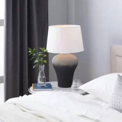 Table Lamps-Kirkland's Home Gray Ombre Ceramic Table Lamp White