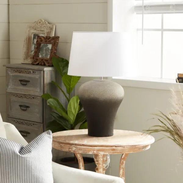 Table Lamps-Kirkland's Home Gray Ombre Ceramic Table Lamp White