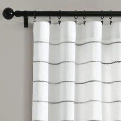 Curtains & Drapes-Kirkland's Home Gray Ombre Stripe Curtain Panel Set, 84 In. Gray/White