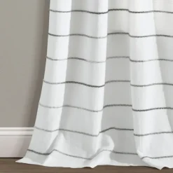 Curtains & Drapes-Kirkland's Home Gray Ombre Stripe Curtain Panel Set, 84 In. Gray/White