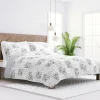 Quilts-Kirkland's Home Gray Patchwork Reversible 3-Pc. Queen Quilt Set Gray/White