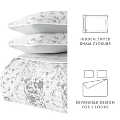 Quilts-Kirkland's Home Gray Patchwork Reversible 2-Pc. Twin Quilt Set Gray/White