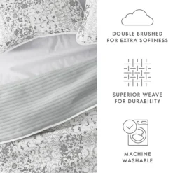 Quilts-Kirkland's Home Gray Patchwork Reversible 3-Pc. King Quilt Set Gray/White