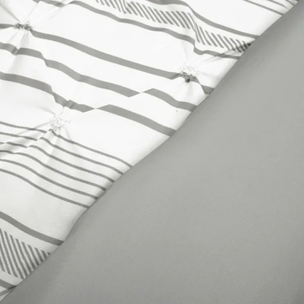 Comforters-Kirkland's Home Gray Pintuck Stripe King 5-Pc. Comforter Set Gray/White