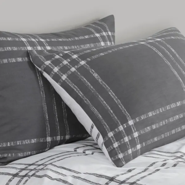 Comforters-Kirkland's Home Gray Plaid Dayton 3-Pc. Full/Queen Comforter Set Gray/White