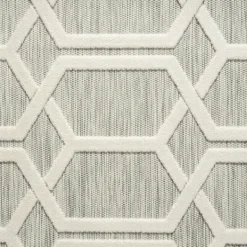 Outdoor Rugs-Kirkland's Home Gray Raised Honeycomb Indoor/Outdoor Area Rug, 7X9 Gray/White