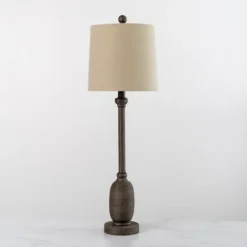 Buffet Lamps-Kirkland's Home Gray Resin Base Buffet Lamp Ivory
