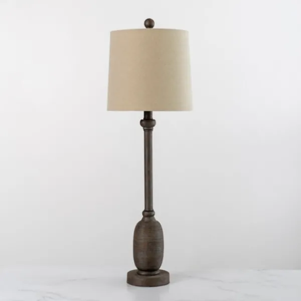 Buffet Lamps-Kirkland's Home Gray Resin Base Buffet Lamp Ivory