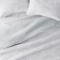 Quilts-Kirkland's Home Gray Scalloped Reversible 2-Pc. Twin Quilt Set Gray/White