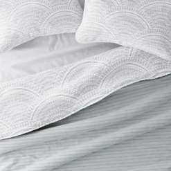Quilts-Kirkland's Home Gray Scalloped Reversible 2-Pc. Twin Quilt Set Gray/White