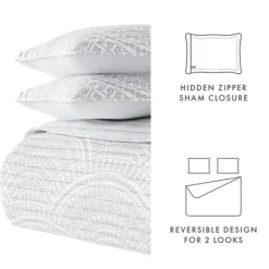 Quilts-Kirkland's Home Gray Scalloped Reversible 2-Pc. Twin Quilt Set Gray/White