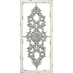 Wall Plaques-Kirkland's Home Gray Scroll Panel Plaque White/Gray