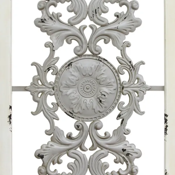Wall Plaques-Kirkland's Home Gray Scroll Panel Plaque White/Gray