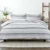 Duvets-Kirkland's Home Gray Soft Striped 3-Pc. Queen Duvet Cover Set Gray/White