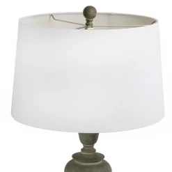 Table Lamps-Kirkland's Home Gray Spindle Body Table Lamps, Set Of 2 White