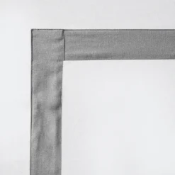 Shower Curtains-Kirkland's Home Gray Square Trim Cotton Shower Curtain White/Gray