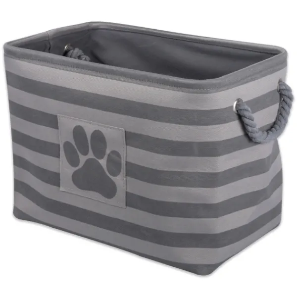 Baskets & Boxes-Kirkland's Home Gray Stripes And Paw Basket With Handles