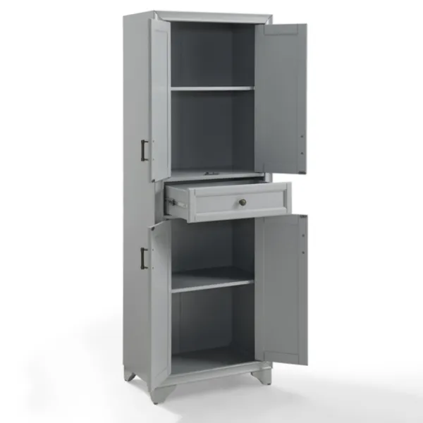 Cabinets & Sideboards-Kirkland's Home Gray Tara Pantry Cabinet