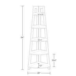 Bookshelves-Kirkland's Home Gray 5-Tier Corner Ladder Bookshelf