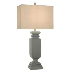 Table Lamps-Kirkland's Home Gray Traditional Rectangular Table Lamp Gray/Tan
