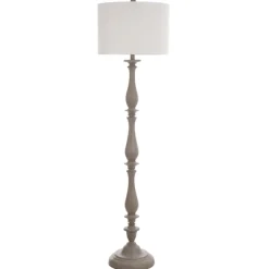 Floor Lamps-Kirkland's Home Gray Traditional Spindle Floor Lamp White