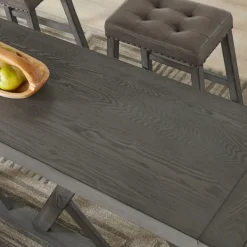 Dining Tables-Kirkland's Home Gray Trestle Base Wooden Counter Table