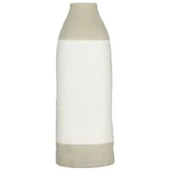 Vases-Kirkland's Home Gray Two Tone Stoneware Coastal Vase Gray/White