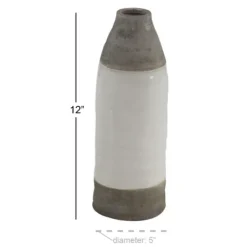 Vases-Kirkland's Home Gray Two Tone Stoneware Coastal Vase Gray/White