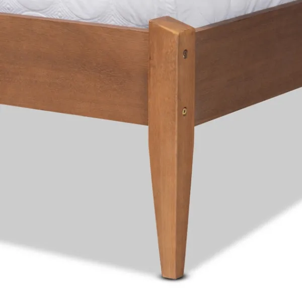 Beds & Headboards-Kirkland's Home Gray Upholstered Brown Wood King Platform Bed Gray/Brown