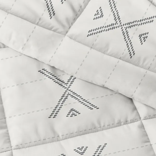 Comforters-Kirkland's Home Gray Urban Stitch King 3-Pc. Comforter Set White/Gray