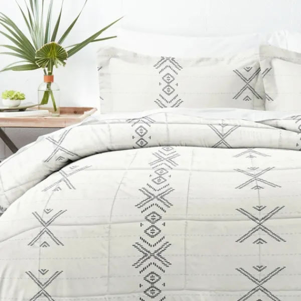 Comforters-Kirkland's Home Gray Urban Stitch Twin 2-Pc. Comforter Set White/Gray